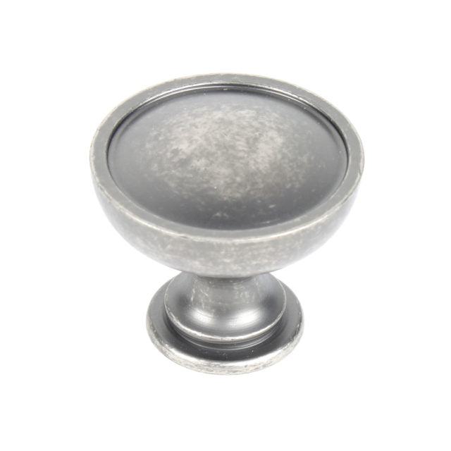 Century Cabinet Hardware Caledonia 1-3-8" diameter zinc die cast knob in Regent Silver - cabinetknobsonline
