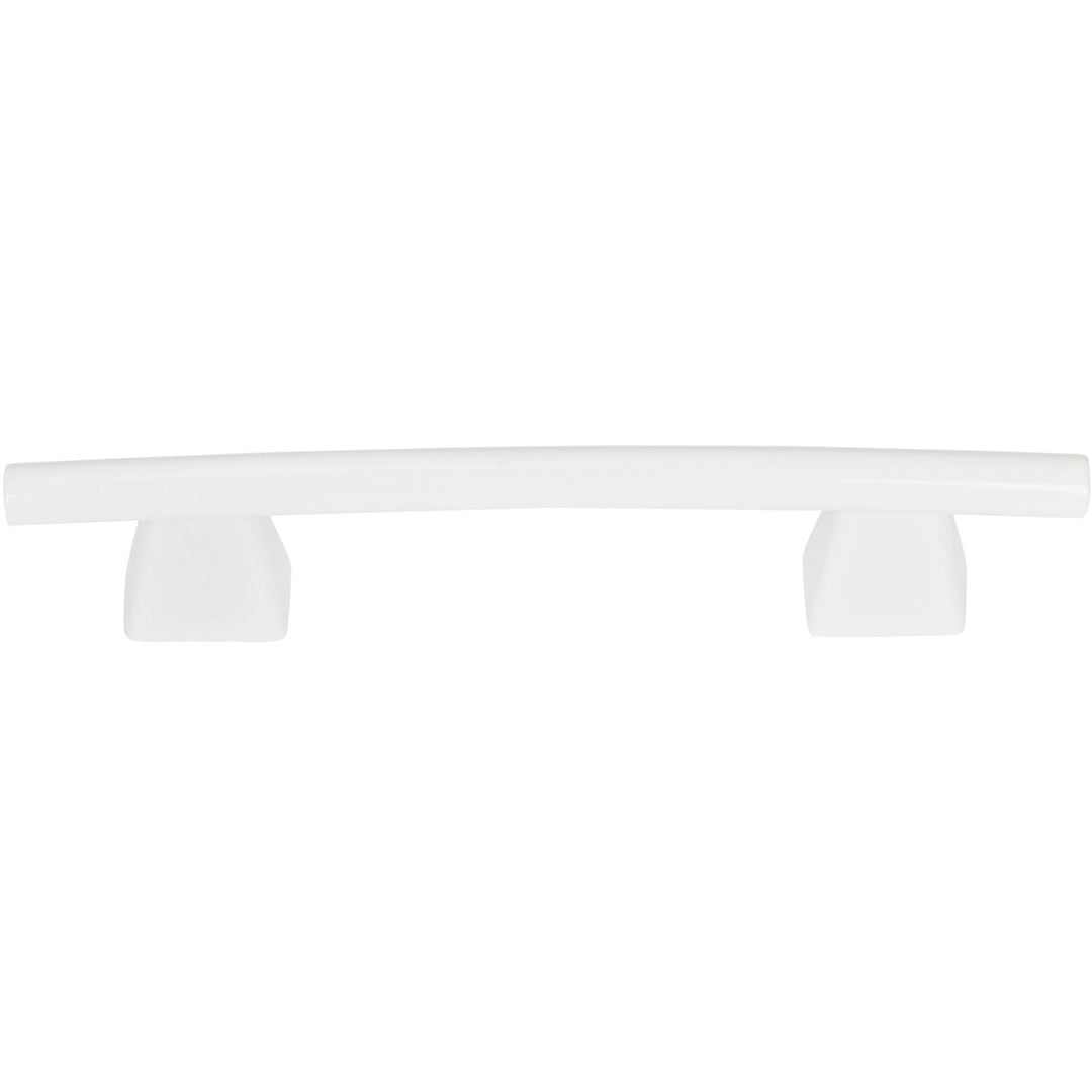 ATLAS HOMEWARES CABINET HARDWARE FULCRUM PULL 3" CC HIGH GLOSS WHITE - cabinetknobsonline