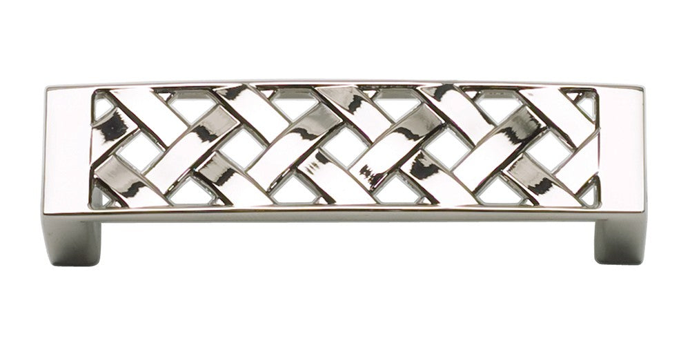 ATLAS HOMEWARES CABINET HARDWARE LATTICE PULL 3" CC POLISHED NICKEL - cabinetknobsonline