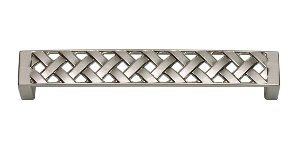 ATLAS HOMEWARES CABINET HARDWARE LATTICE PULL 128 MM CC BRUSHED NICKEL - cabinetknobsonline