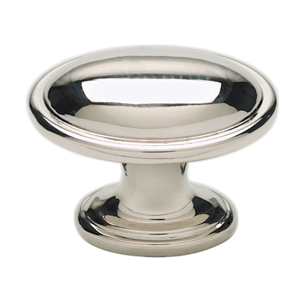 ATLAS HOMEWARES CABINET HARDWARE AUSTEN OVAL KNOB POLISHED NICKEL - cabinetknobsonline