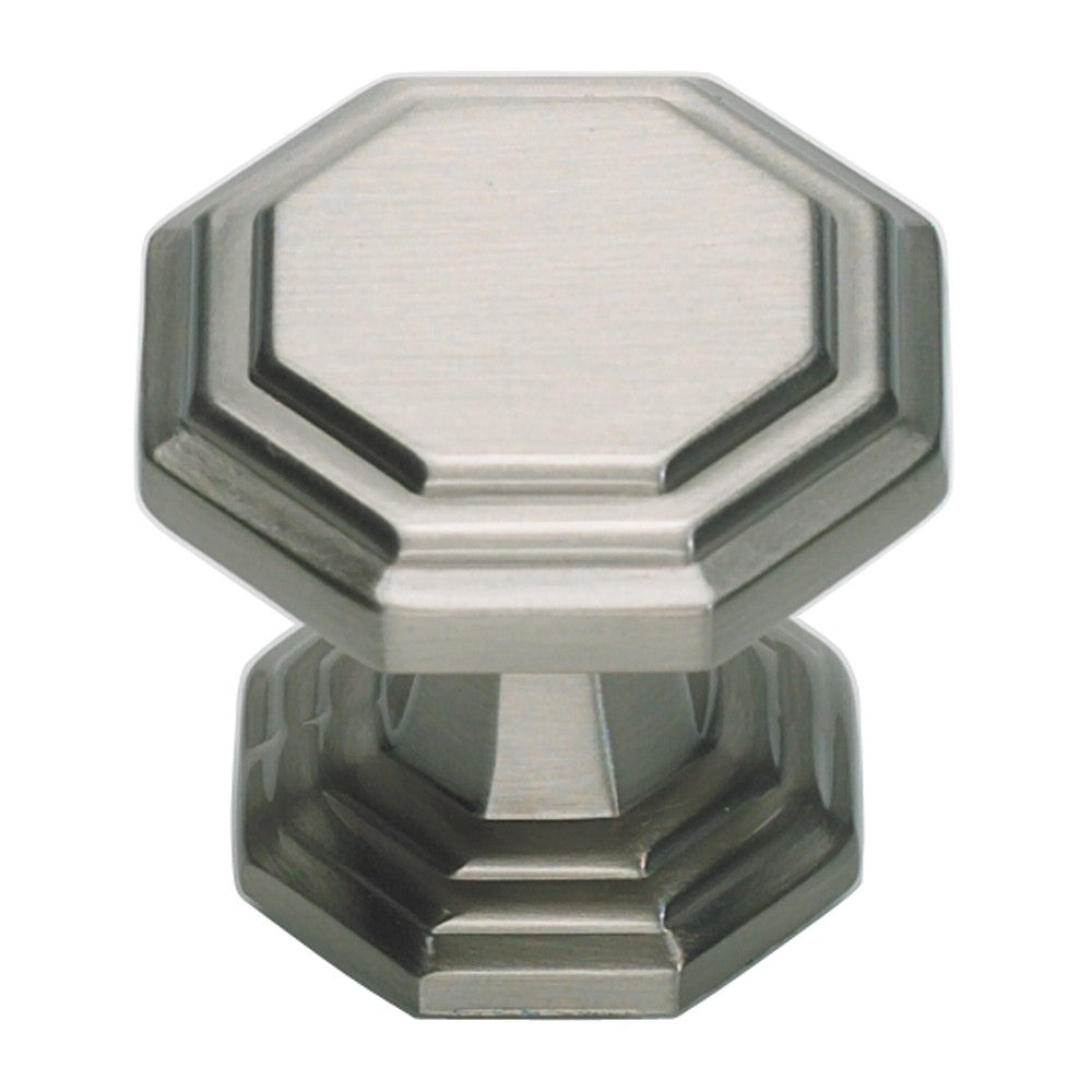 ATLAS HOMEWARES CABINET HARDWARE DICKINSON OCTAGON KNOB BRUSHED NICKEL - cabinetknobsonline