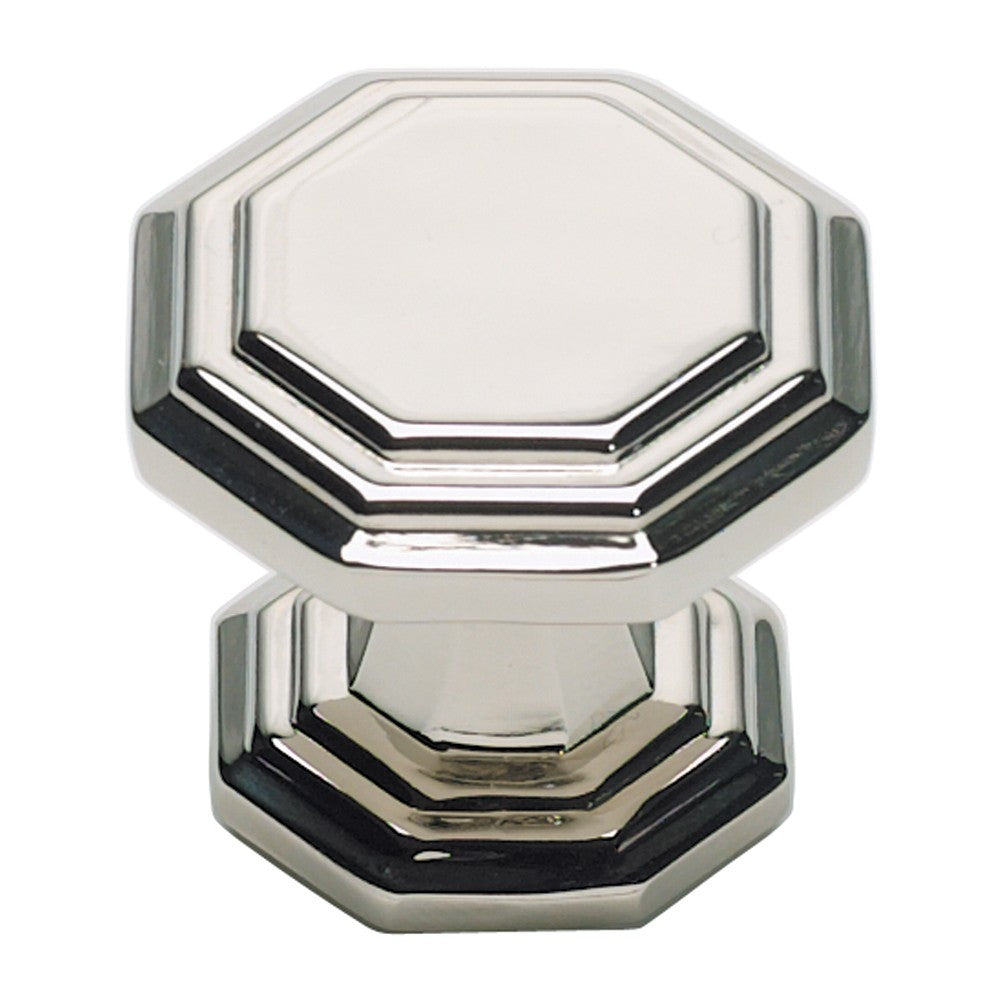 ATLAS HOMEWARES CABINET HARDWARE DICKINSON OCTAGON KNOB POLISHED NICKEL - cabinetknobsonline