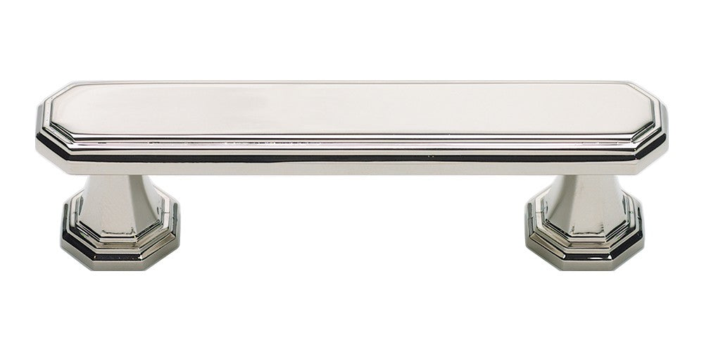 ATLAS HOMEWARES CABINET HARDWARE DICKINSON PULL 3 " CC POLISHED NICKEL - cabinetknobsonline