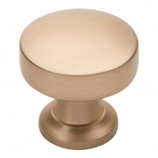 ATLAS HOMEWARES CABINET HARDWARE BROWNING ROUND KNOB CHAMPAGNE - cabinetknobsonline