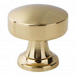 ATLAS HOMEWARES CABINET HARDWARE BROWNING ROUND KNOB FRENCH GOLD - cabinetknobsonline