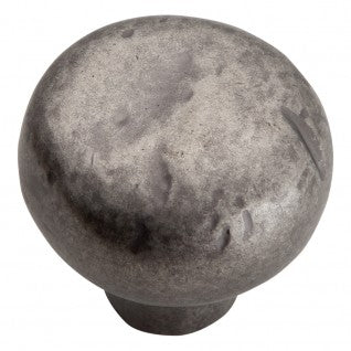 ATLAS HOMEWARES CABINET HARDWARE DISTRESSED ROUND KNOB PEWTER - cabinetknobsonline