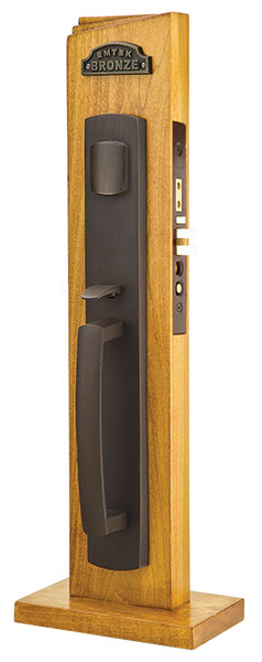 Emtek Door Hardware Sandcast Bronze  Longmont Mortise Entryset - cabinetknobsonline
