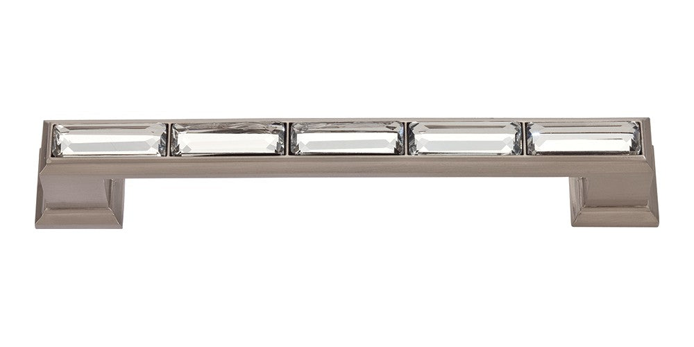 ATLAS HOMEWARES CABINET HARDWARE LEGACY CRYSTAL PULL 128 MM CC BRUSHED NICKEL - cabinetknobsonline