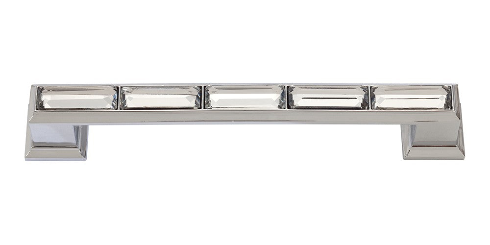 ATLAS HOMEWARES CABINET HARDWARE LEGACY CRYSTAL PULL 128 MM CC CHROME - cabinetknobsonline