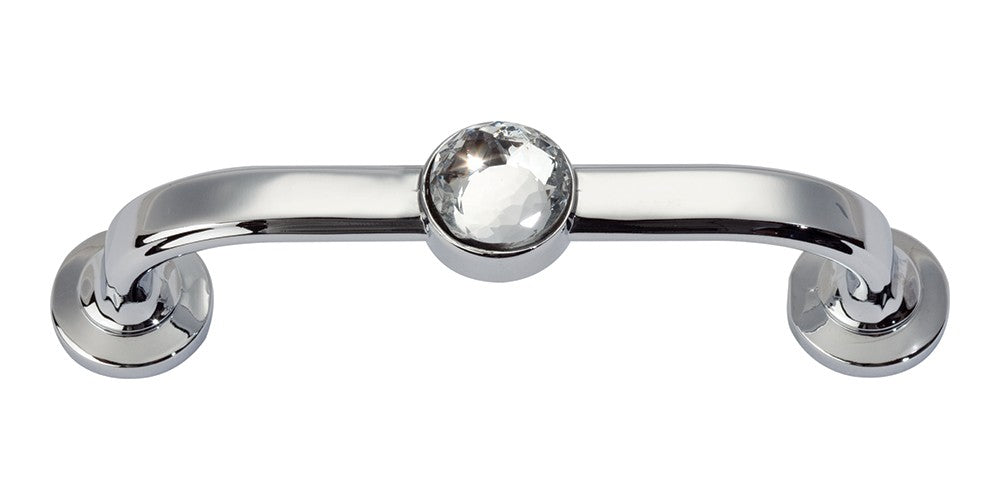 ATLAS HOMEWARES CABINET HARDWARE CRYSTAL BRACELET PULL 3" CC CHROME - cabinetknobsonline