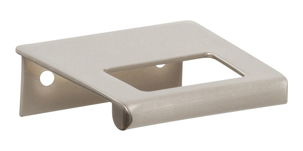 ATLAS HOMEWARES CABINET HARDWARE MID CENTURY EDGE PULL 32 MM CC BRUSHED NICKEL - cabinetknobsonline