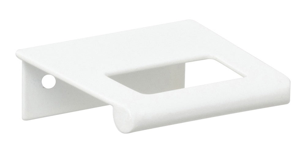 ATLAS HOMEWARES CABINET HARDWARE MID CENTURY EDGE PULL 32 MM CC HIGH WHITE GLOSS - cabinetknobsonline