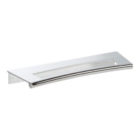 ATLAS HOMEWARES CABINET HARDWARE MID CENTURY EDGE PULL 128 MM CC CHROME - cabinetknobsonline