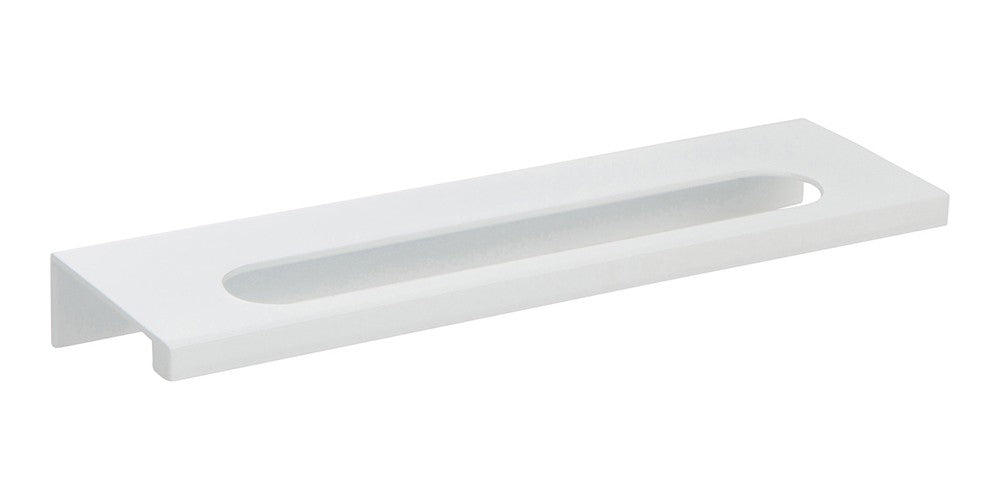 ATLAS HOMEWARES CABINET HARDWARE MODERN SQUARE EDGE PULL 128 MM CC HIGH WHITE GLOSS - cabinetknobsonline