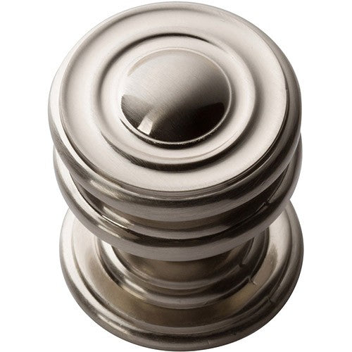 ATLAS HOMEWARES CABINET HARDWARE CAMPAIGN ROUND KNOB BRUSHED NICKEL - cabinetknobsonline