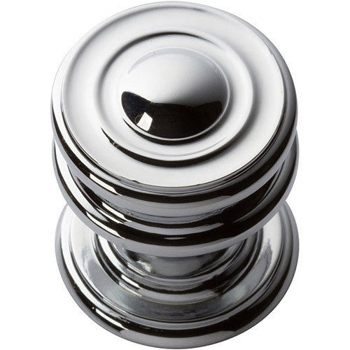 ATLAS HOMEWARES CABINET HARDWARE CAMPAIGN ROUND KNOB CHROME - cabinetknobsonline