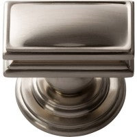 ATLAS HOMEWARES CABINET HARDWARE CAMPAIGN RECTANGLE KNOB BRUSHED NICKEL - cabinetknobsonline