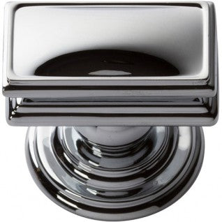 ATLAS HOMEWARES CABINET HARDWARE CAMPAIGN RECTANGLE KNOB CHROME - cabinetknobsonline