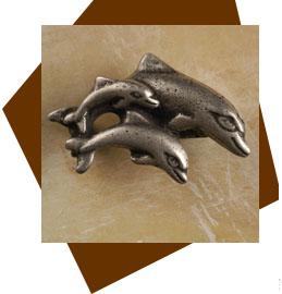 Anne At Home Dolphin Family Cabinet Knob - Right - cabinetknobsonline