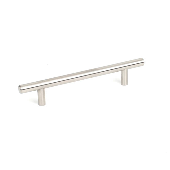Century Cabinet Hardware Stainless - Stainless Steel, 128mm cc T-Handle, 188mm oa, Brushed Stainless Steel - cabinetknobsonline