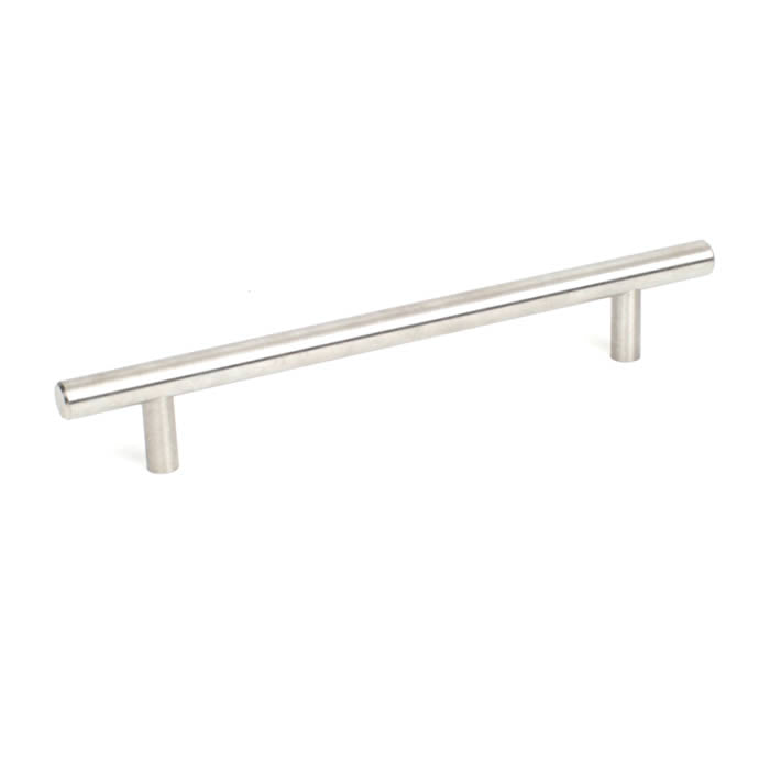 Century Cabinet Hardware Stainless - Stainless Steel, 160mm cc T-Handle, 220mm oa, Brushed Stainless Steel - cabinetknobsonline