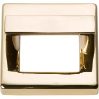 ATLAS HOMEWARES CABINET HARDWARE Tableau, 1 7-16" Square Base & Top  FRENCH GOLD - cabinetknobsonline