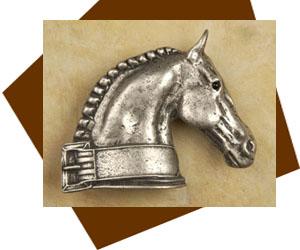 Anne At Home Dressage Horse Cabinet Knob Facing Right - cabinetknobsonline