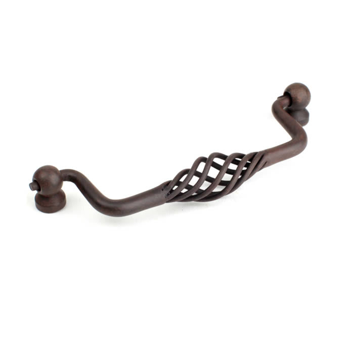Century Cabinet Hardware Orleans - Wrought Iron, 5" cc Bail Pull, Natural Rust - cabinetknobsonline