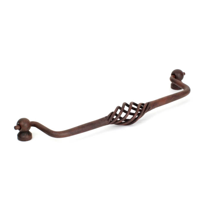 Century Cabinet Hardware Orleans - Wrought Iron, 7-1-2" cc Bail Pull, Natural Rust - cabinetknobsonline