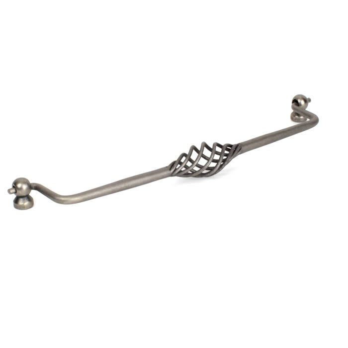 Century Cabinet Hardware Orleans - Wrought Iron, 10" cc Bail Pull, Antique Pewter - cabinetknobsonline