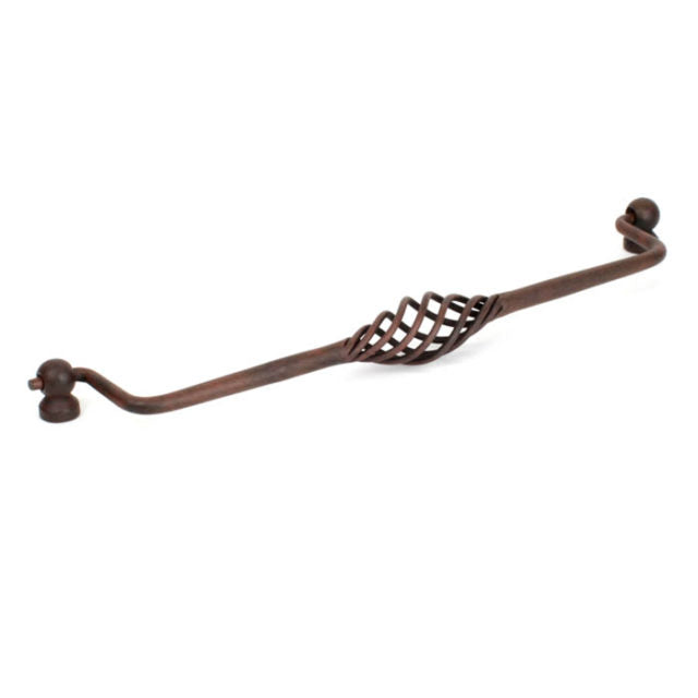 Century Cabinet Hardware Orleans - Wrought Iron, 10" cc Bail Pull, Natural Rust - cabinetknobsonline