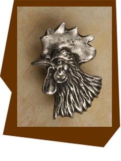 Anne At Home Rooster Head Cabinet Knob - Left - cabinetknobsonline