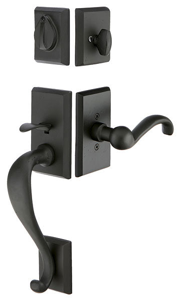 Emtek Door Hardware Sandcast Bronze Tubular Entry Handleset Rectangular Sectional Dummy - cabinetknobsonline