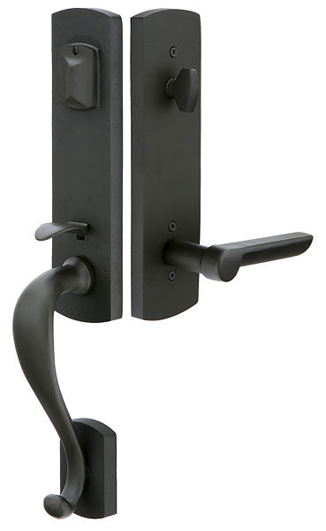 Emtek Door Hardware Sandcast Bronze Tubular Entry Handleset Sheridan  Single Cylinder - cabinetknobsonline