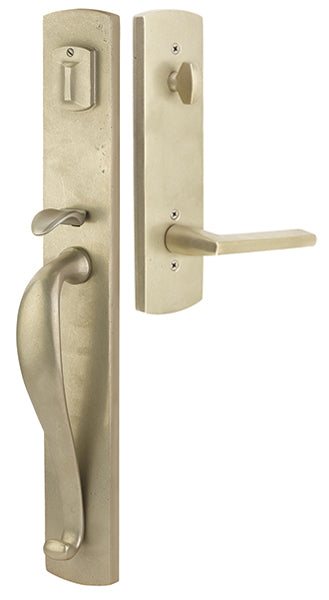 Emtek Door Hardware Sandcast Bronze Tubular Entry Handleset Creston  Single Cylinder - cabinetknobsonline