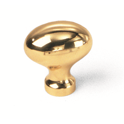 Laurey Cabinet Knobs, 1 1-4" Oval Knob - Solid Brass - cabinetknobsonline