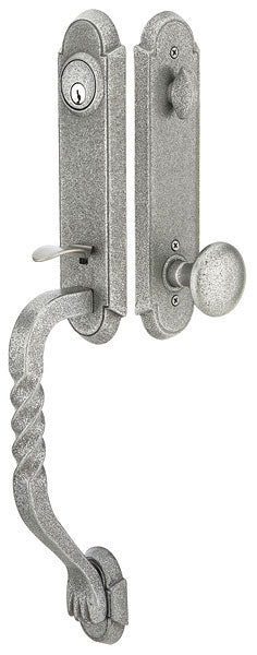 Emtek Door Hardware Wrought Steel Tubular Entry Handleset Monolithic with San carlos Grip  Single cylinder - cabinetknobsonline