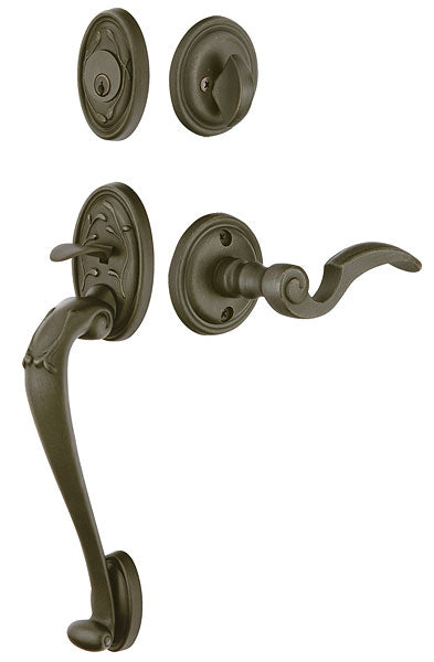 Emtek Door Hardware Lost Wax Cast  Bronze Tubular Entry Handleset Tuscany Sectional Single Cylinder - cabinetknobsonline