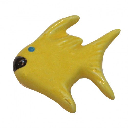 Nifty Nob Yellow Angel Fish Knob-Facing Left - cabinetknobsonline