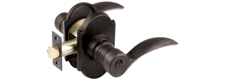 Emtek Door Hardware Sandcast Bronze Key In Knobset -Leverset  # 3 Rosette - cabinetknobsonline