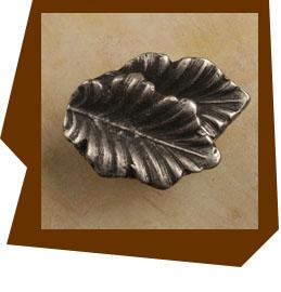 Anne At Home Fancy Double Oak Leaf Cabinet Knob -POINTS DOWN - cabinetknobsonline