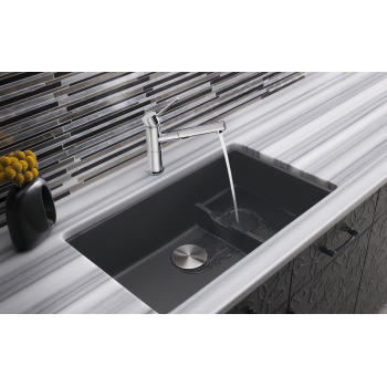 Blanco Precis Cascade Super Single Bowl Kitchen Sink - Cinder - cabinetknobsonline