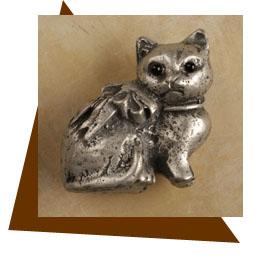 Anne at Home Sitting Kitty Cat Cabinet Knob - cabinetknobsonline
