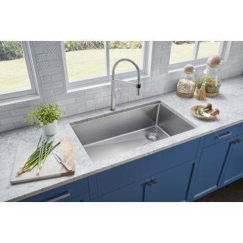 Blanco Quatrus 33" Super Single Dual Mount Kitchen Sink-Stainless Steel - cabinetknobsonline