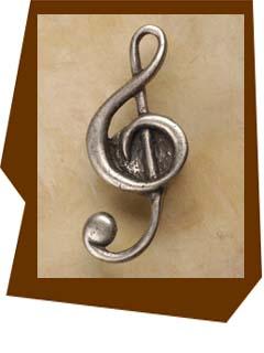 Anne At Home Clef-Music Cabinet Knob-Large - cabinetknobsonline
