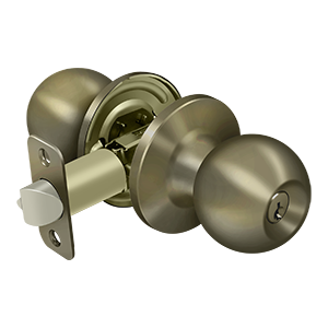 Deltana Architectural Hardware Residential Locks: Home Series Round Knob Entry each - cabinetknobsonline