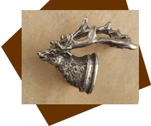 Anne  At Home Elk Head Cabinet Knob-Small-Left - cabinetknobsonline