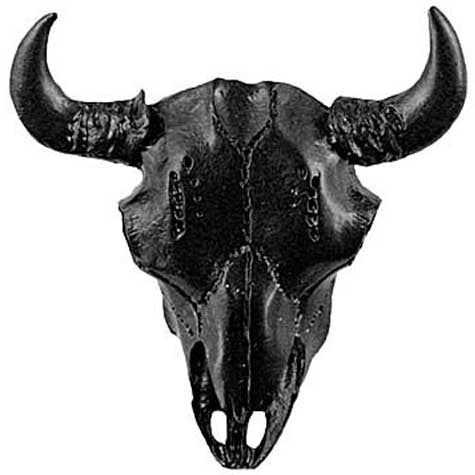 Sierra Lifestyles - Big Sky Cabinet Hardware Buffalo Skull - Black - cabinetknobsonline