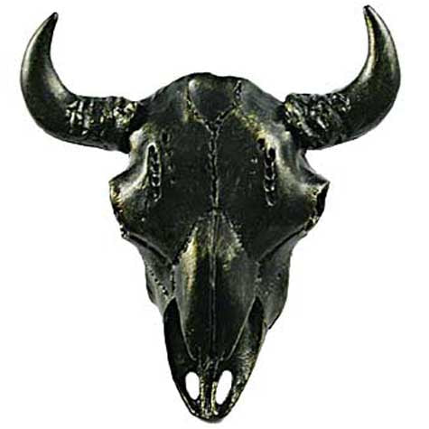 Sierra Lifestyles - Big Sky Cabinet Hardware Buffalo Skull - Bronzed Black - cabinetknobsonline